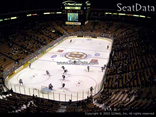 Seat view from section 307 at the TD Garden, home of the Boston Bruins