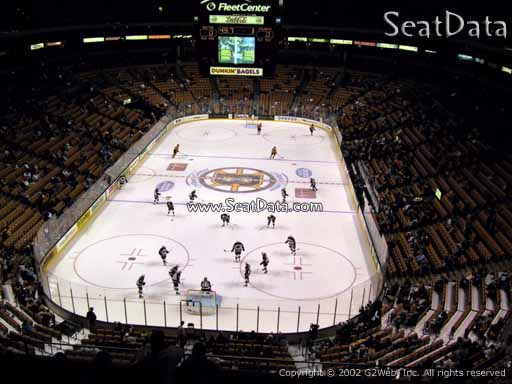 Seat view from section 308 at the TD Garden, home of the Boston Bruins