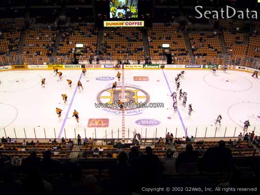 Seat view from section 316 at the TD Garden, home of the Boston Bruins