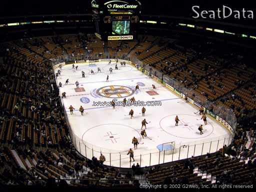 Seat view from section 325 at the TD Garden, home of the Boston Bruins