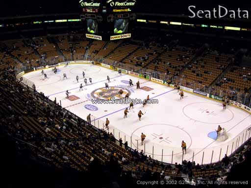 Seat view from section 327 at the TD Garden, home of the Boston Bruins