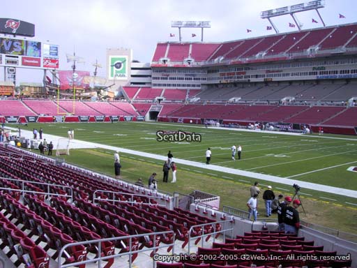 Seat view from section 118 at Raymond James Stadium, home of the Tampa Bay Buccaneers