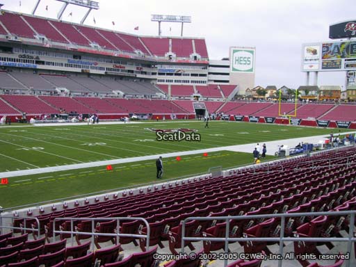Seat view from section 131 at Raymond James Stadium, home of the Tampa Bay Buccaneers