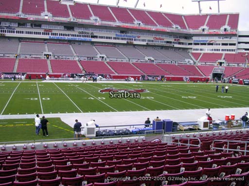 Seat view from section 134 at Raymond James Stadium, home of the Tampa Bay Buccaneers