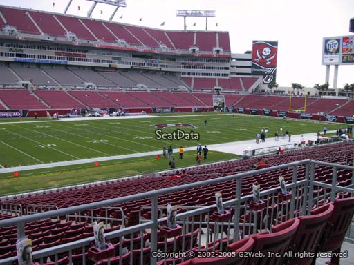 Seat view from section 206 at Raymond James Stadium, home of the Tampa Bay Buccaneers