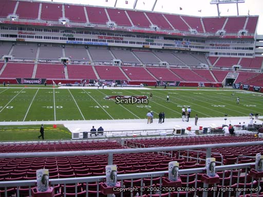 Seat view from section 209 at Raymond James Stadium, home of the Tampa Bay Buccaneers