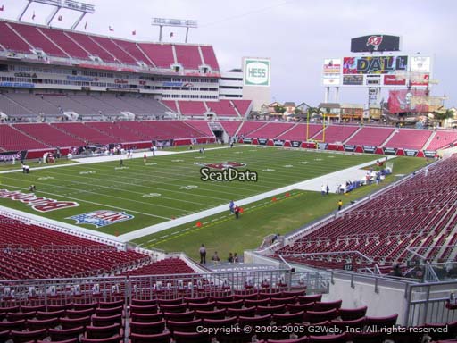 Seat view from section 227 at Raymond James Stadium, home of the Tampa Bay Buccaneers