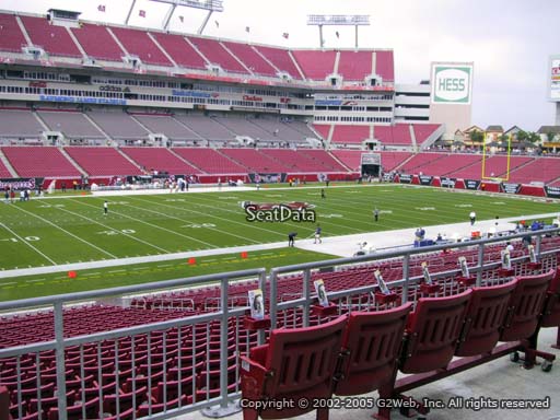 Seat view from section 232 at Raymond James Stadium, home of the Tampa Bay Buccaneers