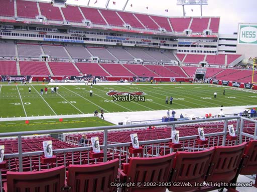 Seat view from section 233 at Raymond James Stadium, home of the Tampa Bay Buccaneers
