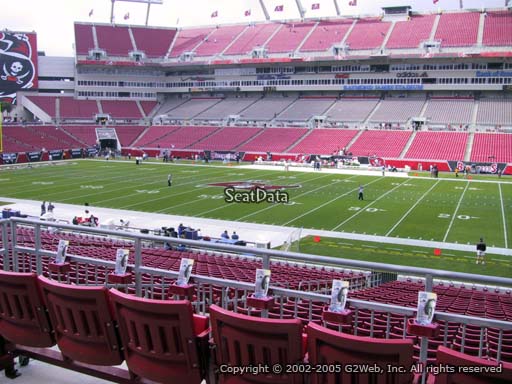 Seat view from section 238 at Raymond James Stadium, home of the Tampa Bay Buccaneers