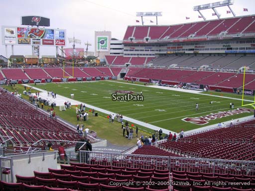 Seat view from section 244 at Raymond James Stadium, home of the Tampa Bay Buccaneers