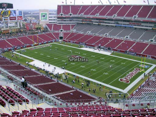 Seat view from section 317 at Raymond James Stadium, home of the Tampa Bay Buccaneers