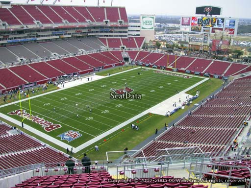 Seat view from section 327 at Raymond James Stadium, home of the Tampa Bay Buccaneers
