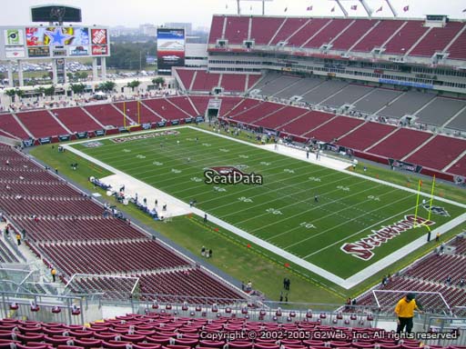 Seat view from section 343 at Raymond James Stadium, home of the Tampa Bay Buccaneers