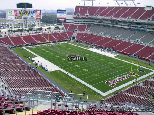 Seat view from section 344 at Raymond James Stadium, home of the Tampa Bay Buccaneers