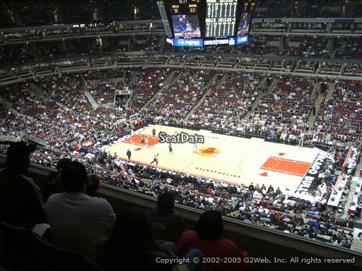 Seat view from section 332 at the United Center, home of the Chicago Bulls