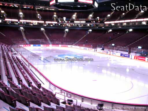 Seat view from section 102 at Rogers Arena, home of the Vancouver Canucks