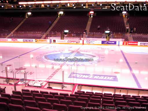 Seat view from section 106 at Rogers Arena, home of the Vancouver Canucks