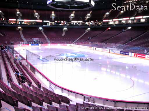 Seat view from section 114 at Rogers Arena, home of the Vancouver Canucks