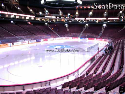 Seat view from section 120 at Rogers Arena, home of the Vancouver Canucks
