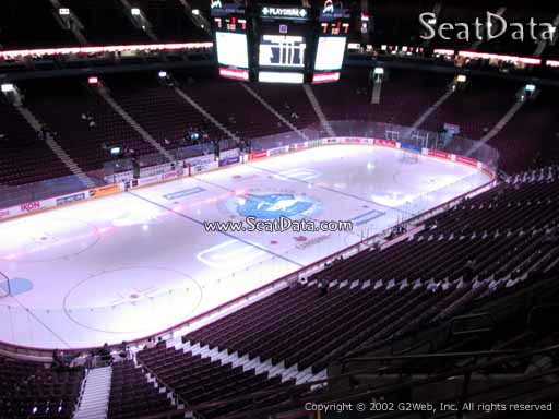 Seat view from section 311 at Rogers Arena, home of the Vancouver Canucks