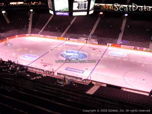 Seat view from section 321 at Rogers Arena, home of the Vancouver Canucks