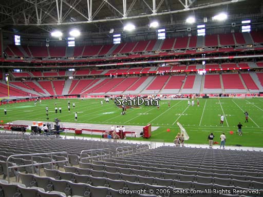 View from section 106 at State Farm Stadium, home of the Arizona Cardinals
