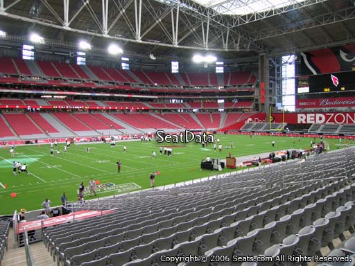 View from section 114 at State Farm Stadium, home of the Arizona Cardinals