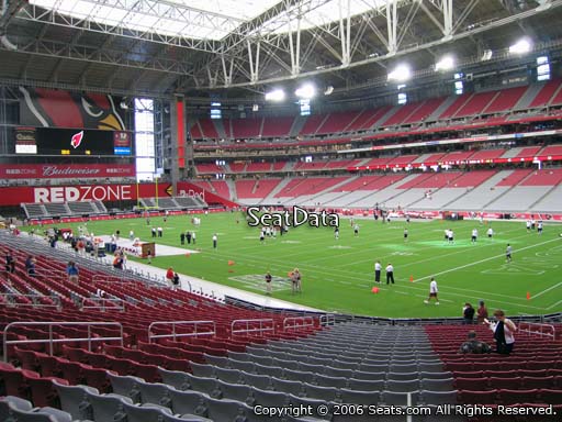 View from section 124 at State Farm Stadium, home of the Arizona Cardinals