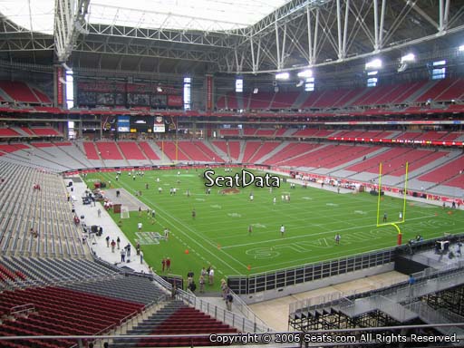 View from section 201 at State Farm Stadium, home of the Arizona Cardinals