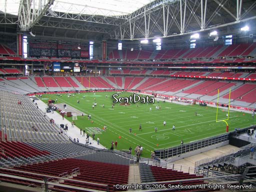 View from section 202 at State Farm Stadium, home of the Arizona Cardinals
