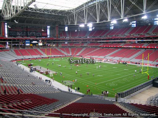 View from section 203 at State Farm Stadium, home of the Arizona Cardinals