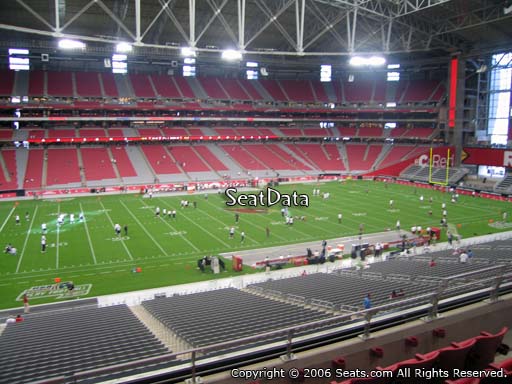 View from section 215 at State Farm Stadium, home of the Arizona Cardinals