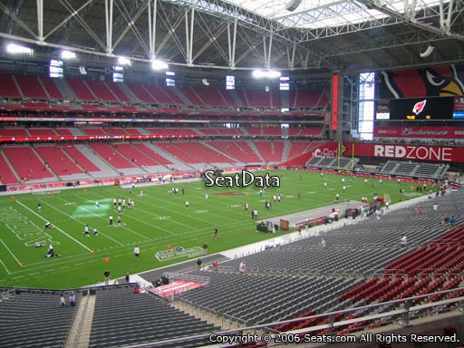 View from section 218 at State Farm Stadium, home of the Arizona Cardinals