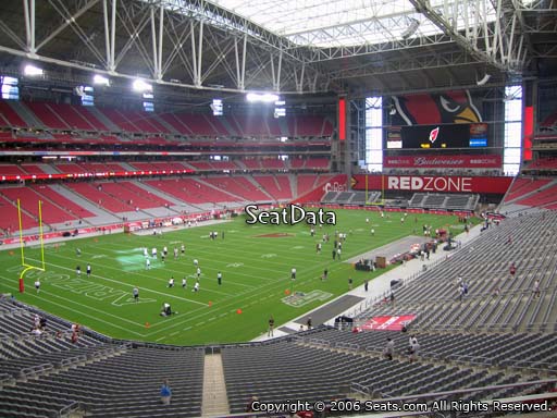 View from section 220 at State Farm Stadium, home of the Arizona Cardinals