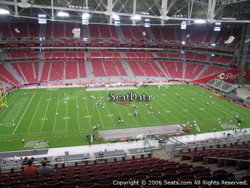 View from section 415 at State Farm Stadium, home of the Arizona Cardinals