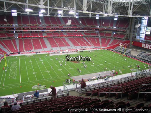 View from section 417 at State Farm Stadium, home of the Arizona Cardinals