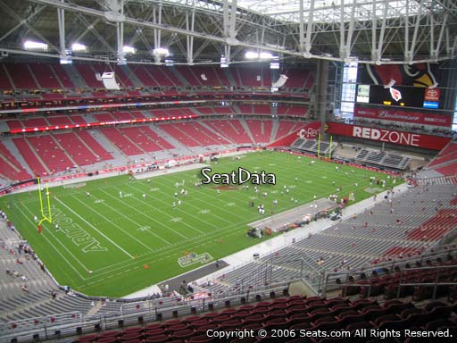 View from section 420 at State Farm Stadium, home of the Arizona Cardinals