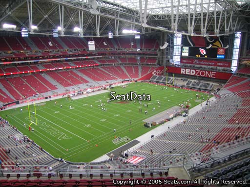 View from section 421 at State Farm Stadium, home of the Arizona Cardinals