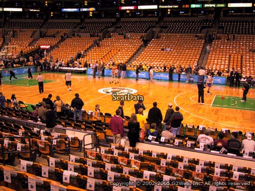 Seat view from section 11 at the TD Garden, home of the Boston Celtics.