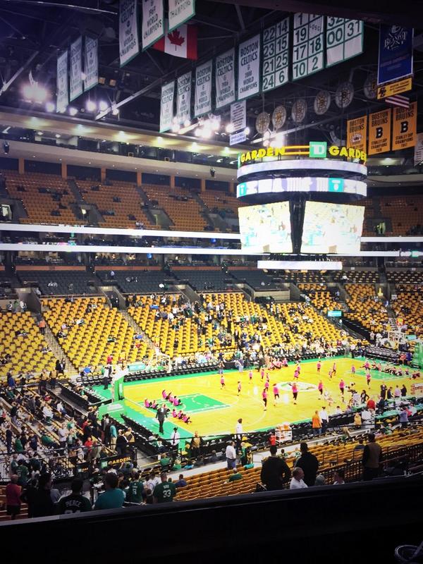 View from Club Section 115 at the TD Banknorth Garden, home of the Boston Celtics