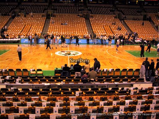 Seat view from section 12 at the TD Garden, home of the Boston Celtics.