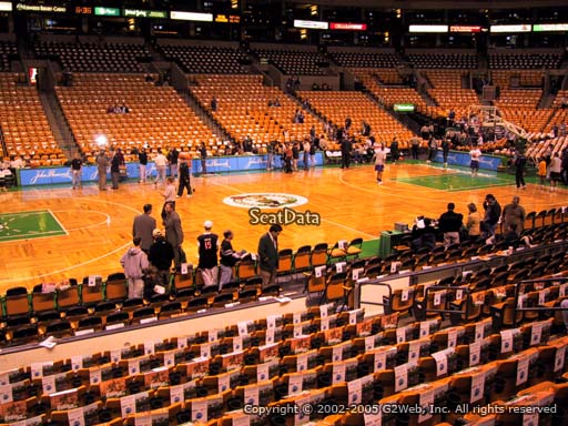 Seat view from section 13 at the TD Garden, home of the Boston Celtics.