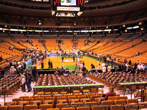Seat view from section 18 at the TD Garden, home of the Boston Celtics.
