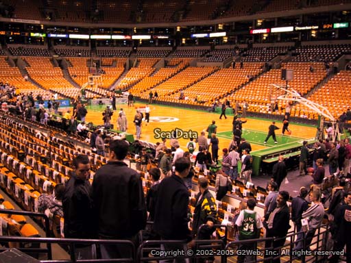Seat view from section 20 at the TD Garden, home of the Boston Celtics.