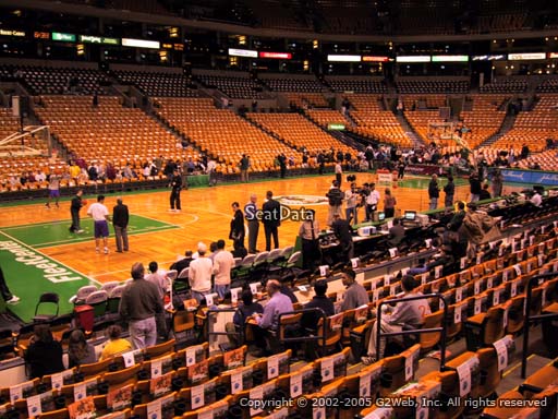 Seat view from section 3 at the TD Garden, home of the Boston Celtics.