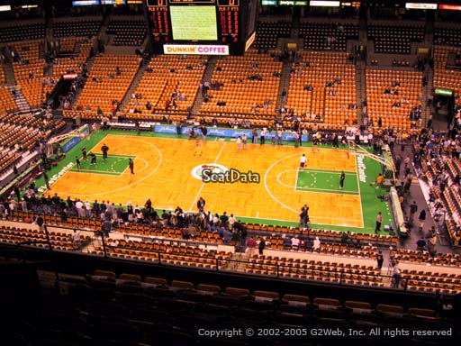 Seat view from section 315 at the TD Garden, home of the Boston Celtics.