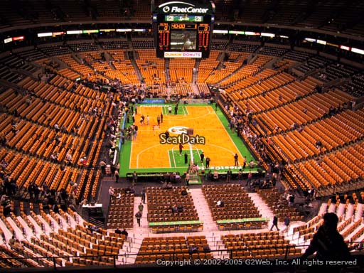 Seat view from section 324 at the TD Garden, home of the Boston Celtics.