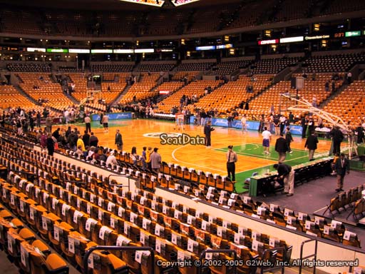 Seat view from section 9 at the TD Garden, home of the Boston Celtics.
