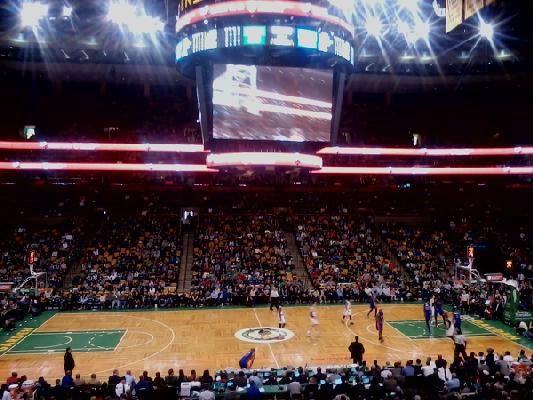 View from Club Section 111 at TD Banknorth Garden, home of the Boston Celtics